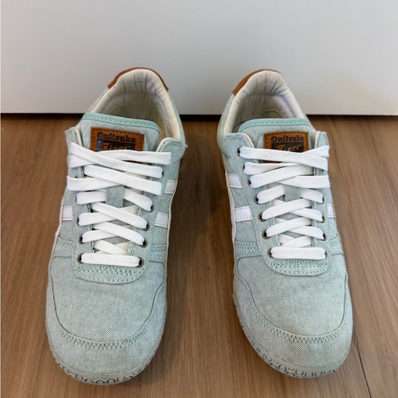 Onitsuka Tiger Mint Green Sneakers with White Stripes - Picture 8 of 10